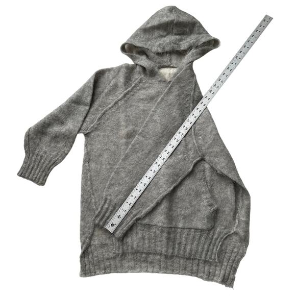V::Room Japan Mohair Wool Hooded Kangaroo Pocket Gray Pullover Sweater size 1 - Picture 6 of 10